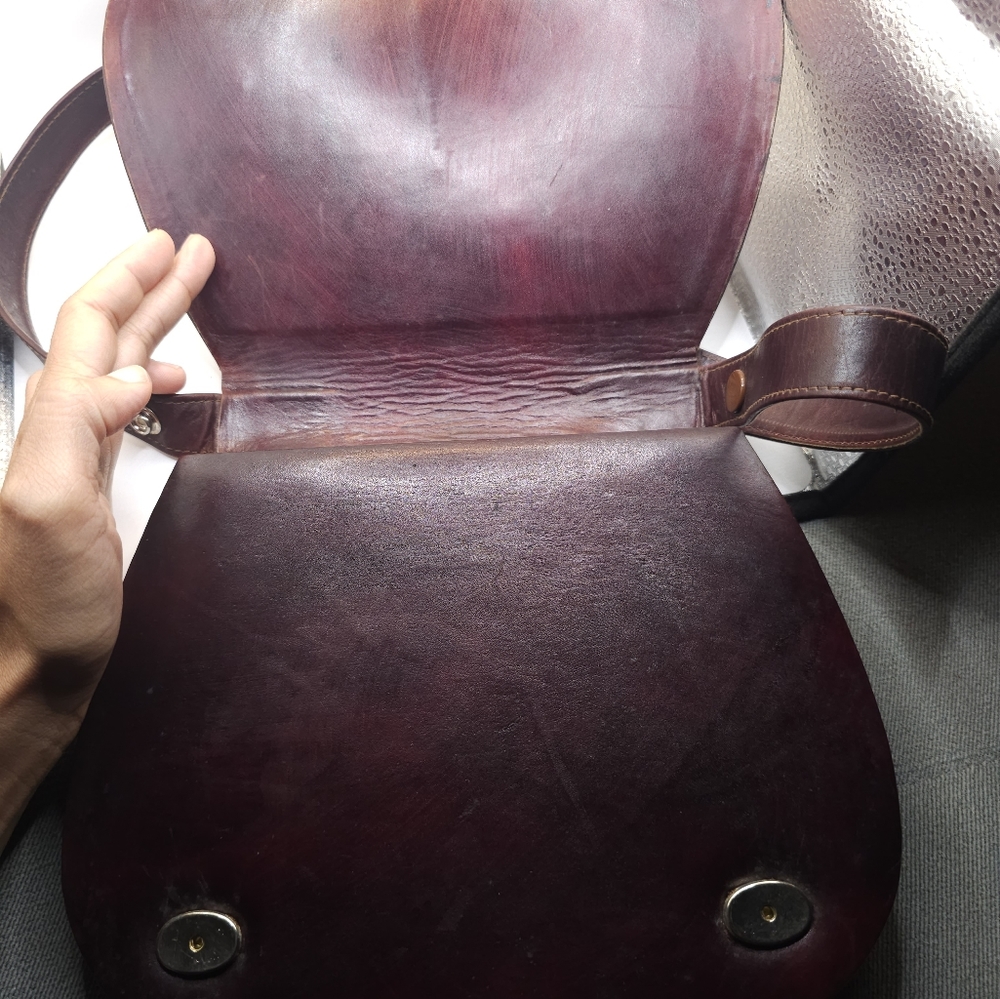 Vintage 1960’s Khorshid Khanoom Design Persian Leather Handbag shoulder - Picture 5 of 7